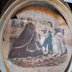 Hat box painting with frame